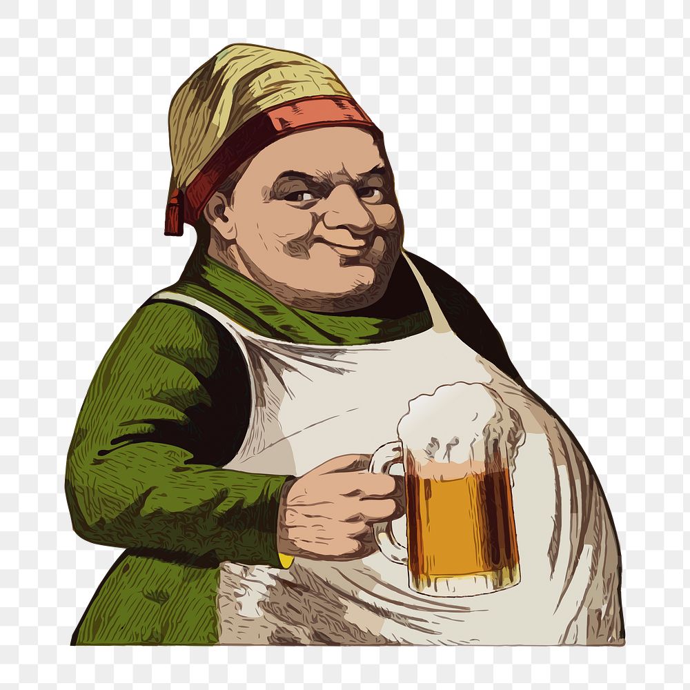 Png man holding beer clipart, transparent background. Free public domain CC0 image.