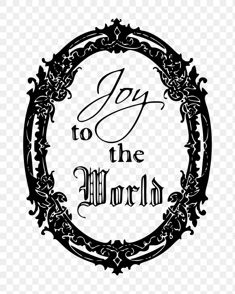 Png joy to the world clipart, message badge, transparent background. Free public domain CC0 image.