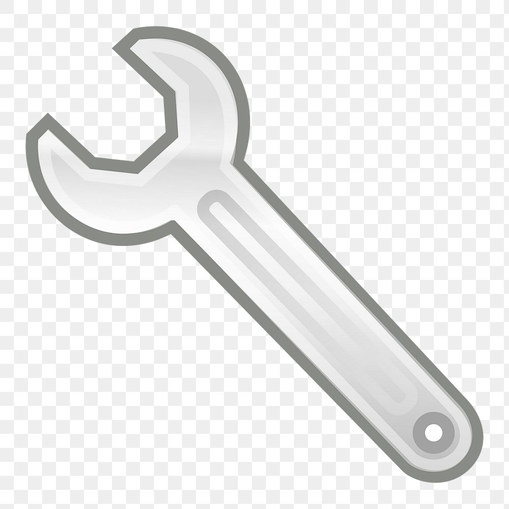 Png wrench clipart, transparent background. Free public domain CC0 image.
