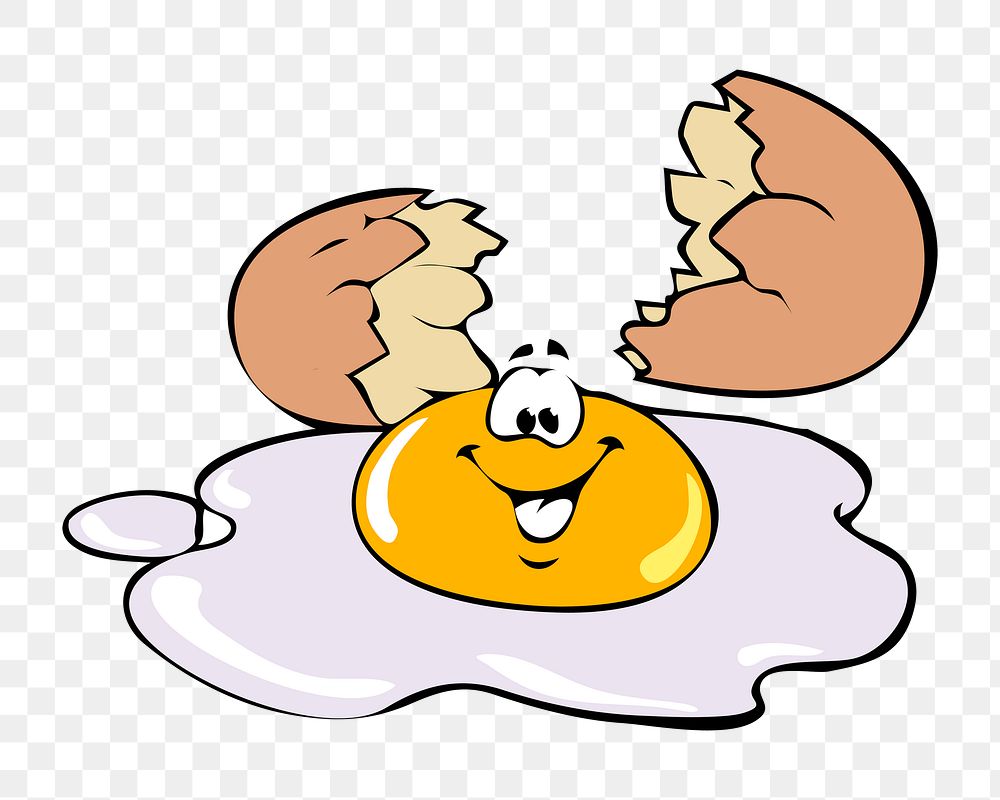 Png cracked egg clipart, transparent background. Free public domain CC0 image.