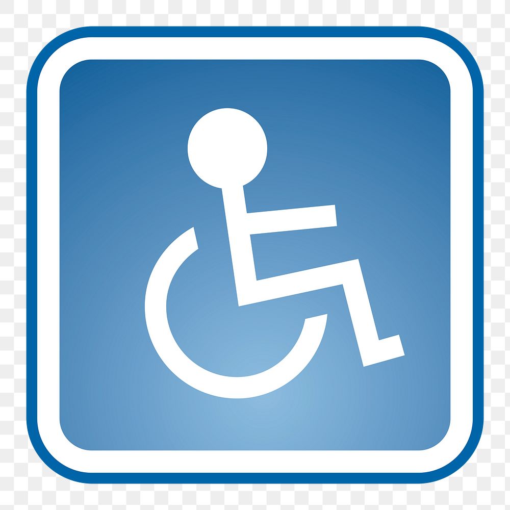 Png disability sign clipart, transparent background. Free public domain CC0 image.