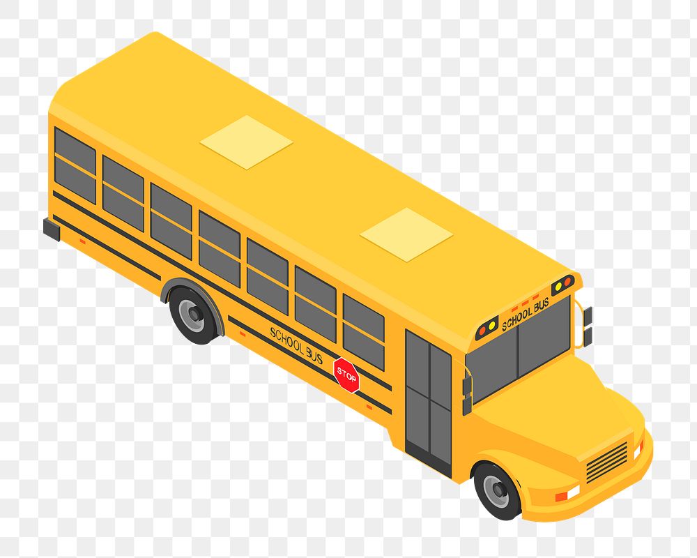 Png school bus clipart, transparent background. Free public domain CC0 image.