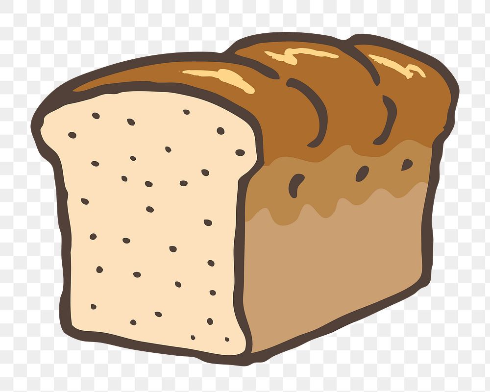 Png bread loaf clipart, transparent background. Free public domain CC0 image.