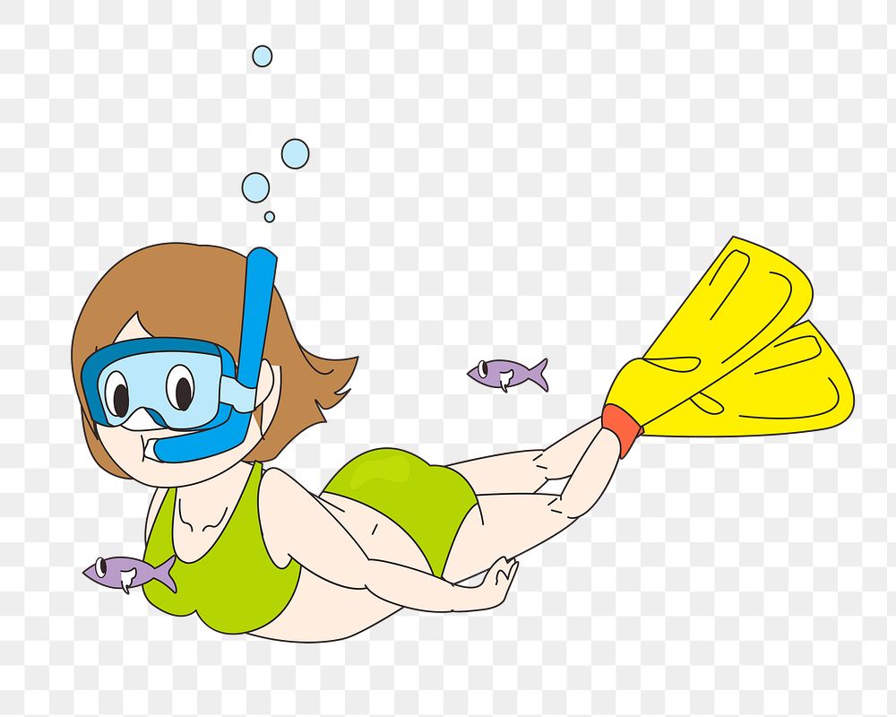 Png woman diving clipart, transparent background. Free public domain CC0 image.