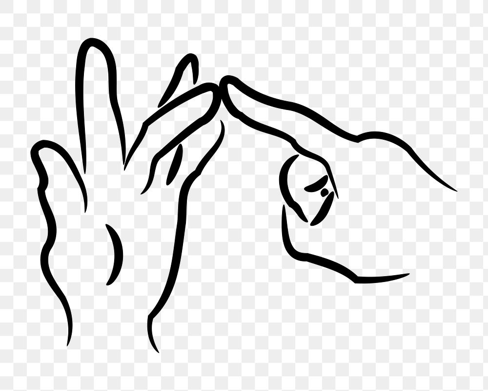 Hand gesture png sticker sign language clipart, transparent background. Free public domain CC0 image.