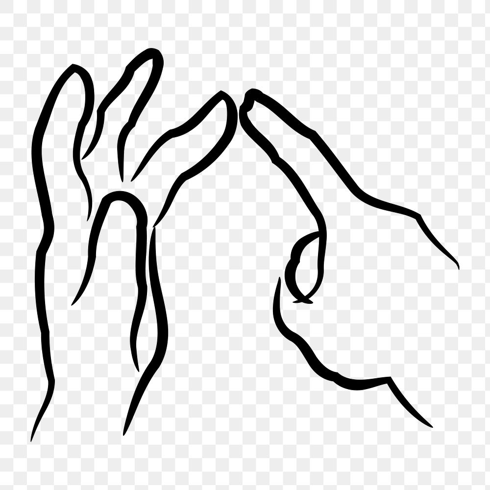 Hand gesture png sticker sign language clipart, transparent background. Free public domain CC0 image.