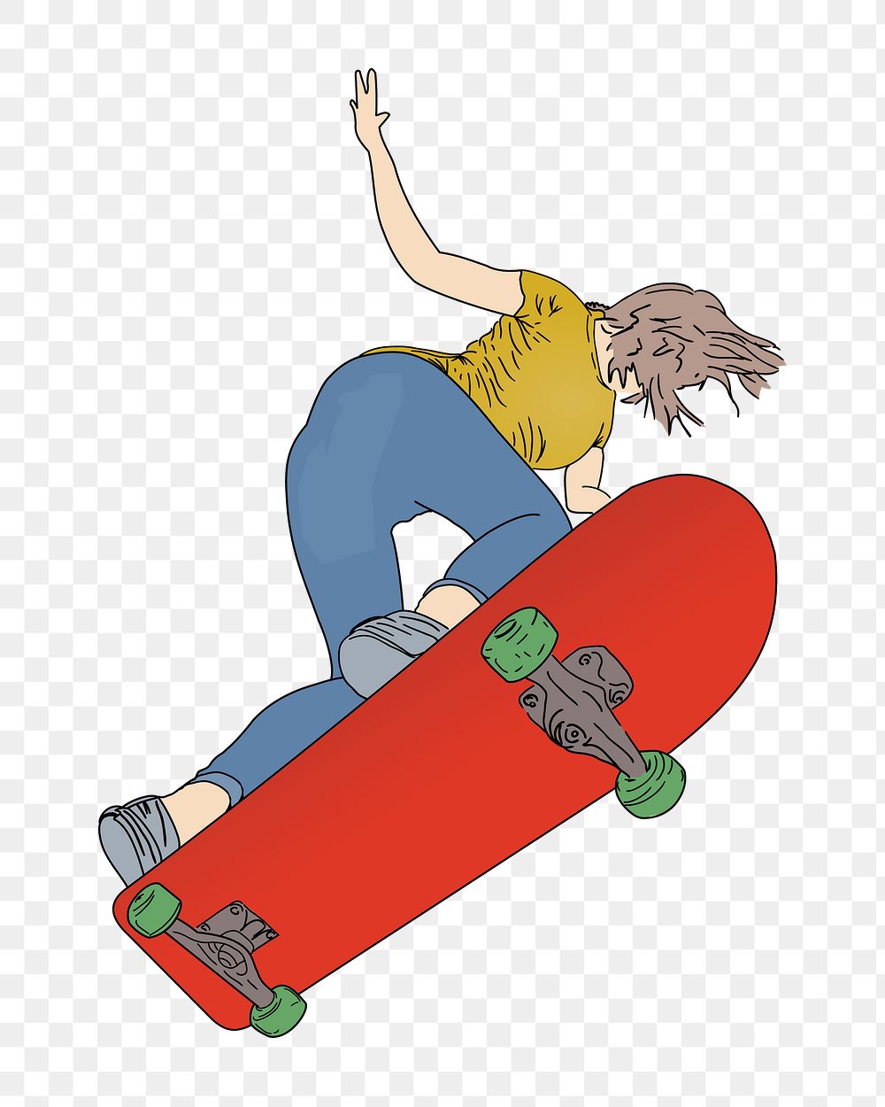 Png skateboarding clipart, transparent background. Free public domain CC0 image.
