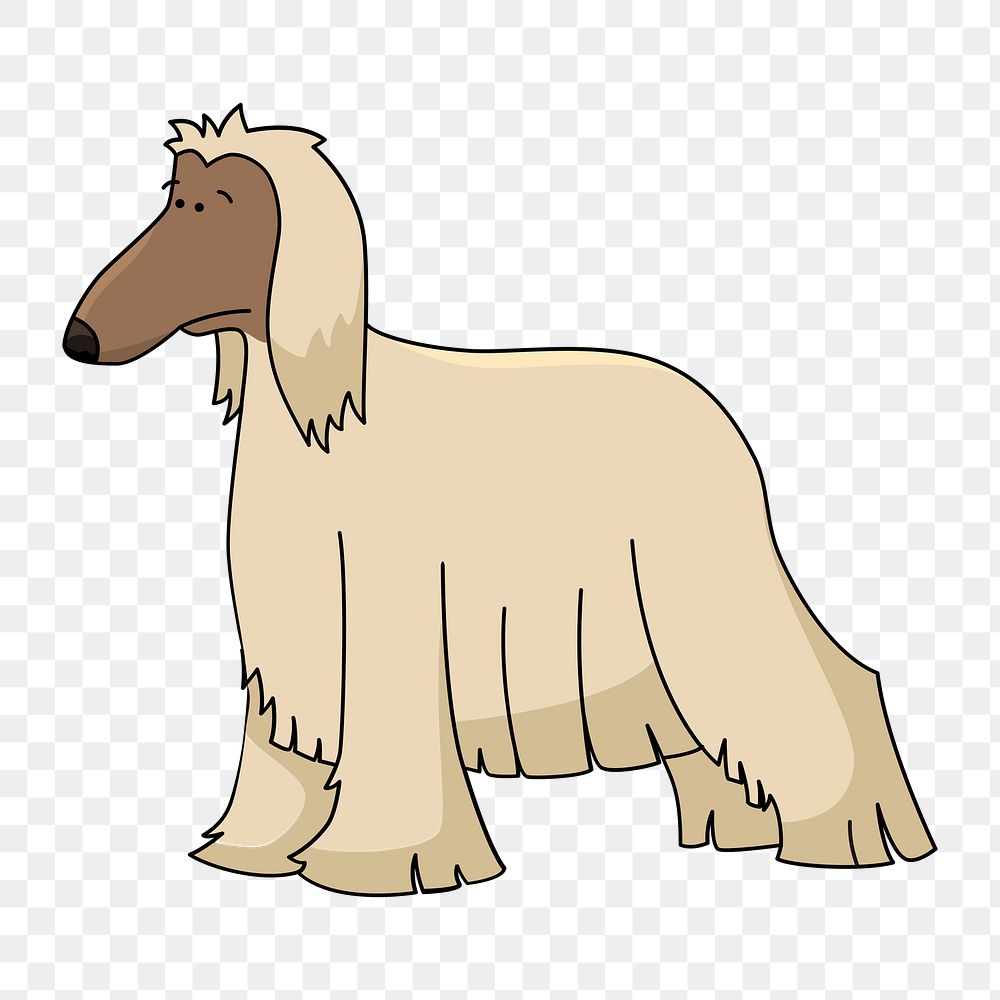 Png afghan hound dog clipart, transparent background. Free public domain CC0 image.
