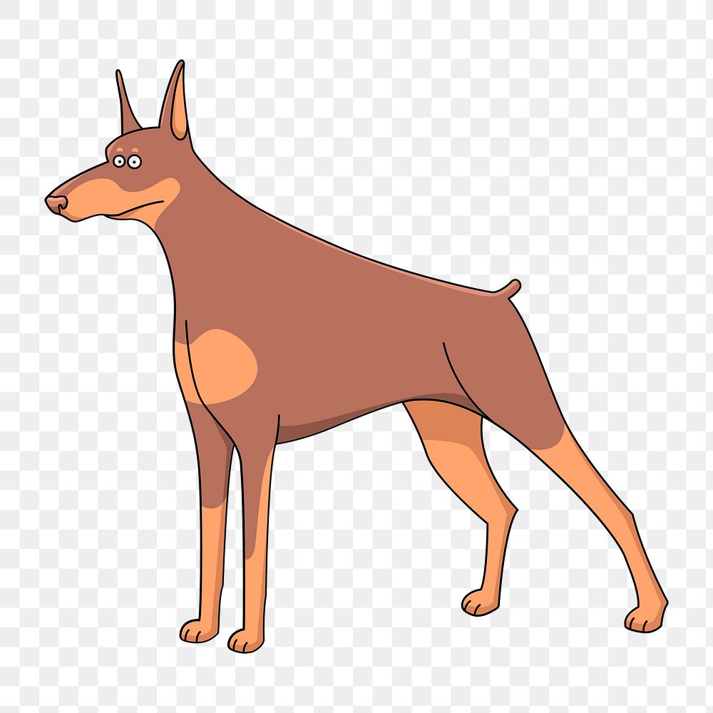 Png doberman dog clipart, transparent background. Free public domain CC0 image.