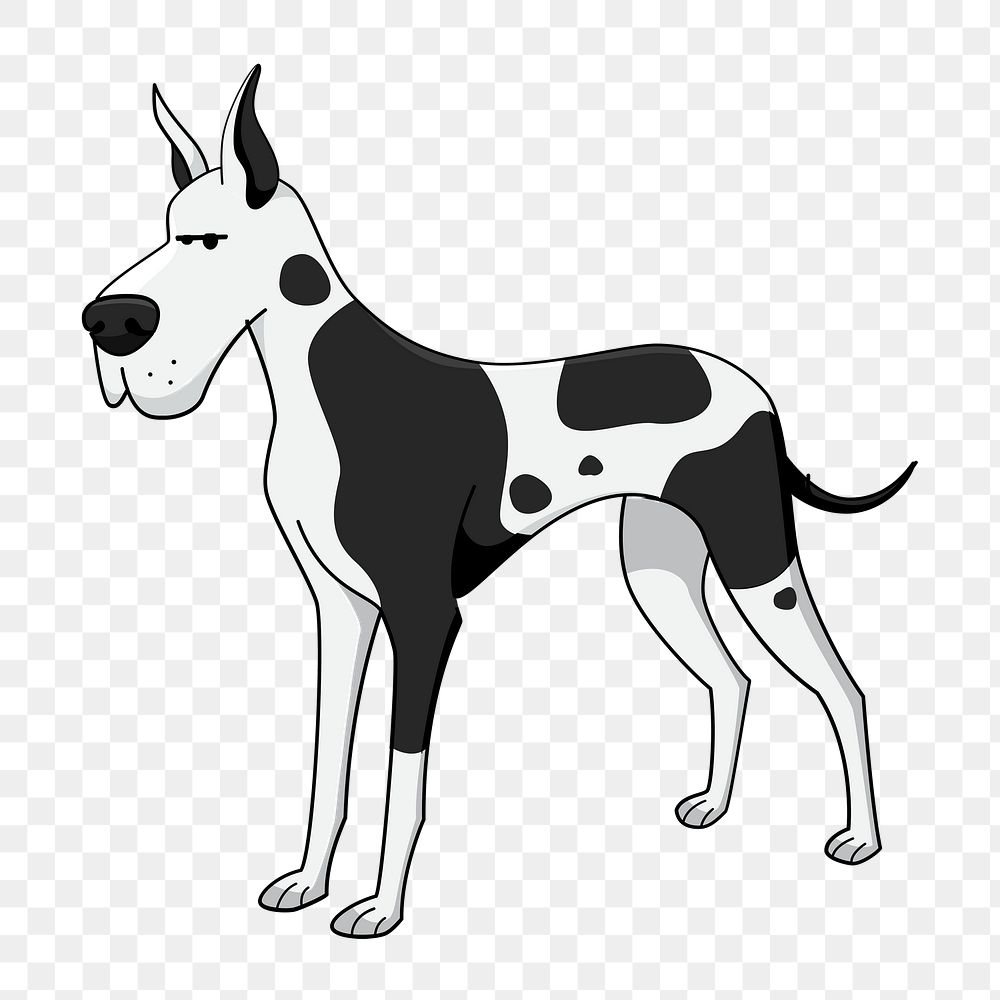 Png spotted great dane clipart, transparent background. Free public domain CC0 image.