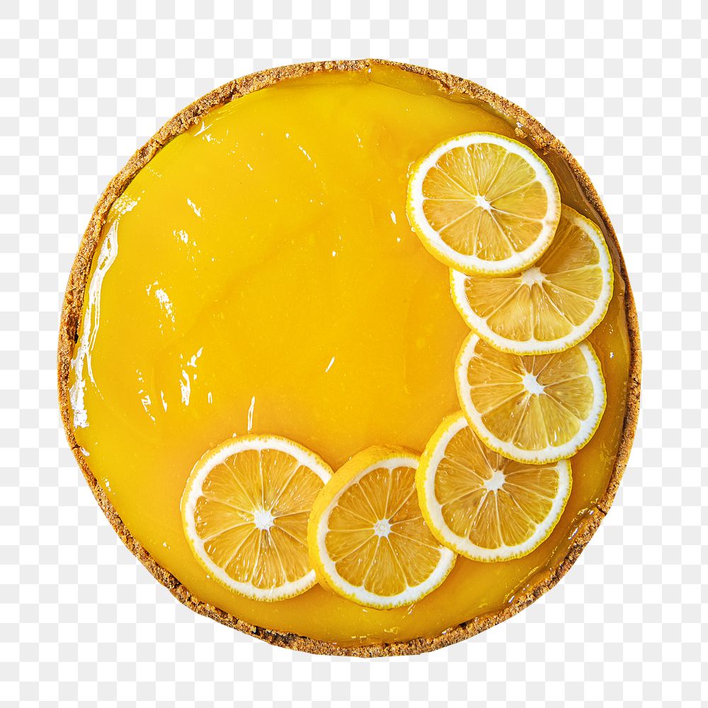 Homemade lemon cheesecake png, transparent background