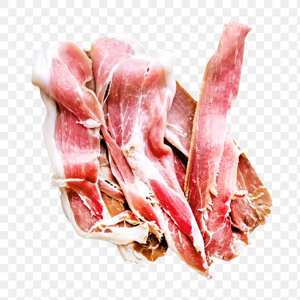 Prosciutto ham png, food element, transparent background