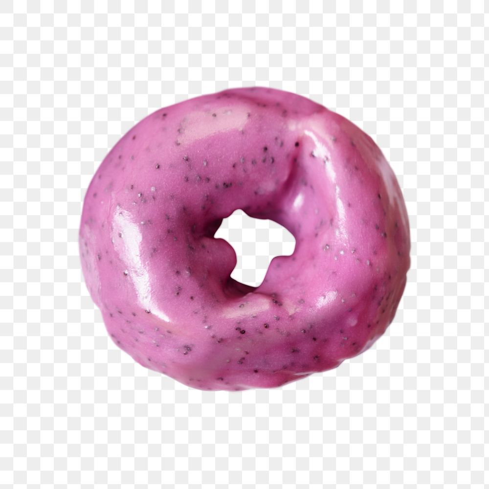 Pink donut png, food element, transparent background