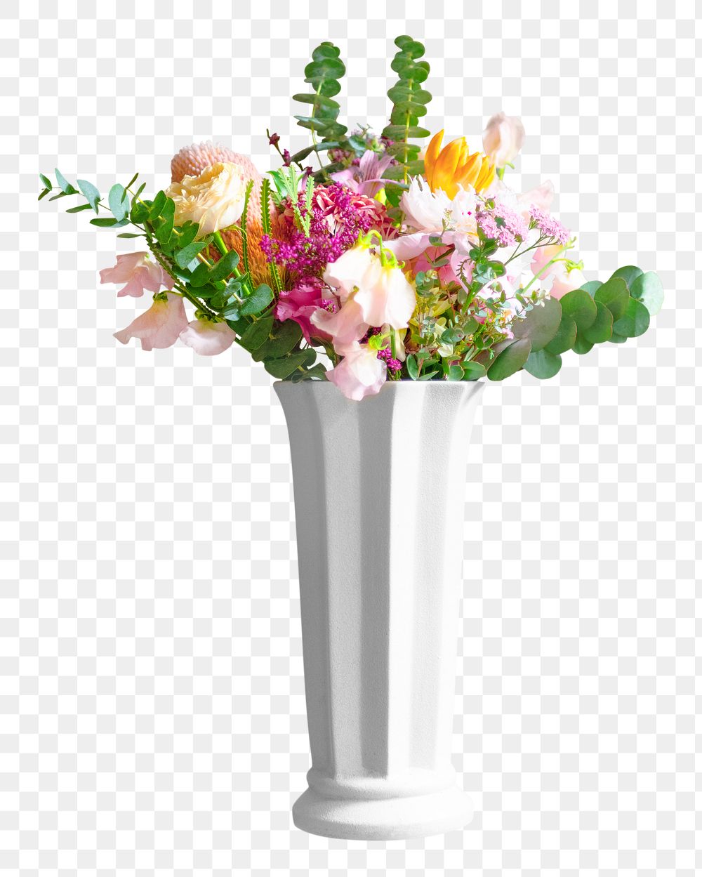 Vase flower png collage element, transparent background