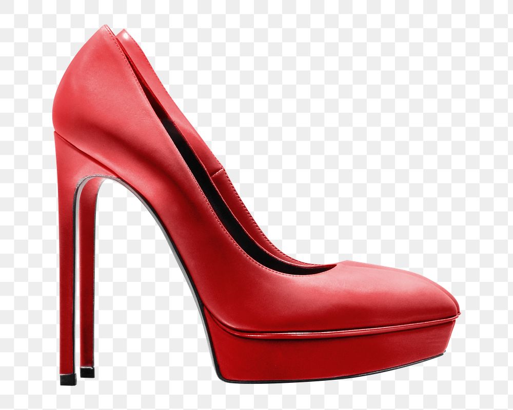 Red high heels png collage element, transparent background