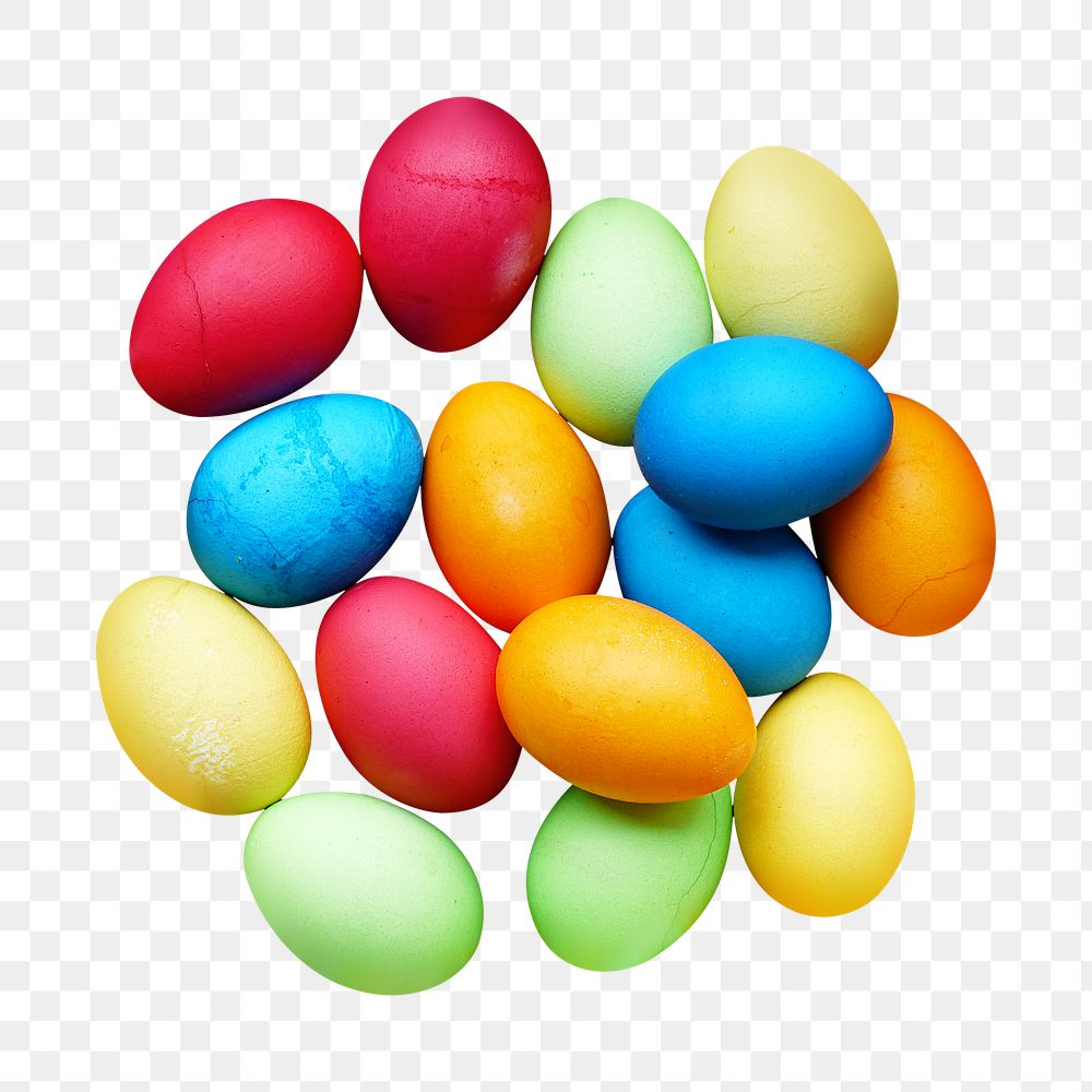 Easter eggs png collage element, transparent background