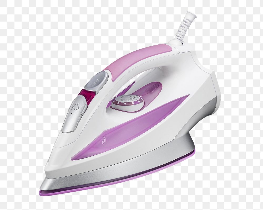 Png Steam iron, isolated collage element, transparent background