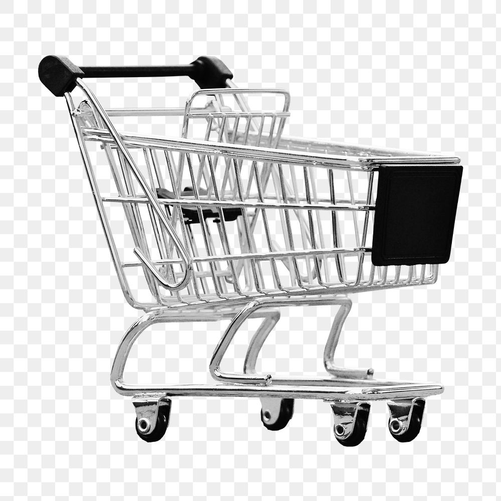 Shopping cart png collage element, transparent background