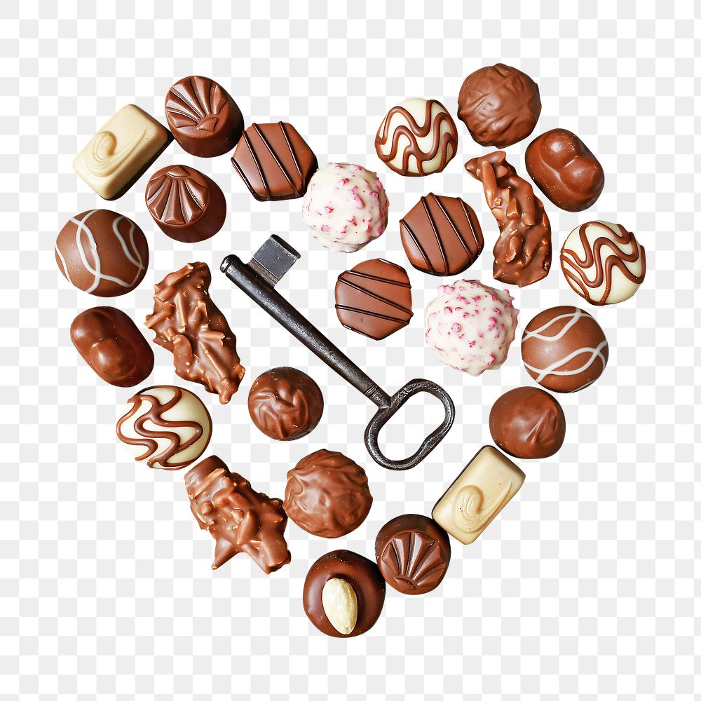 Valentine's chocolate  png collage element, transparent background