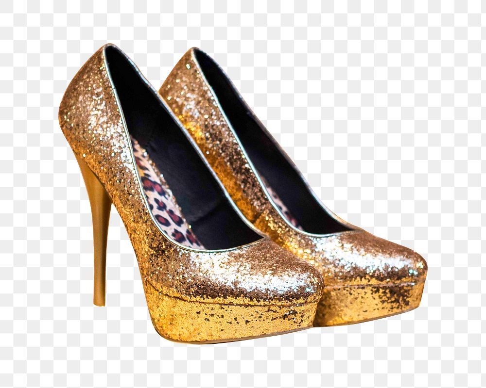 Png glitter high heels, isolated image, transparent background