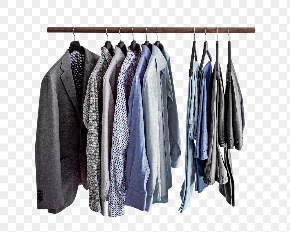 Png men's clothes closet, isolated object, transparent background