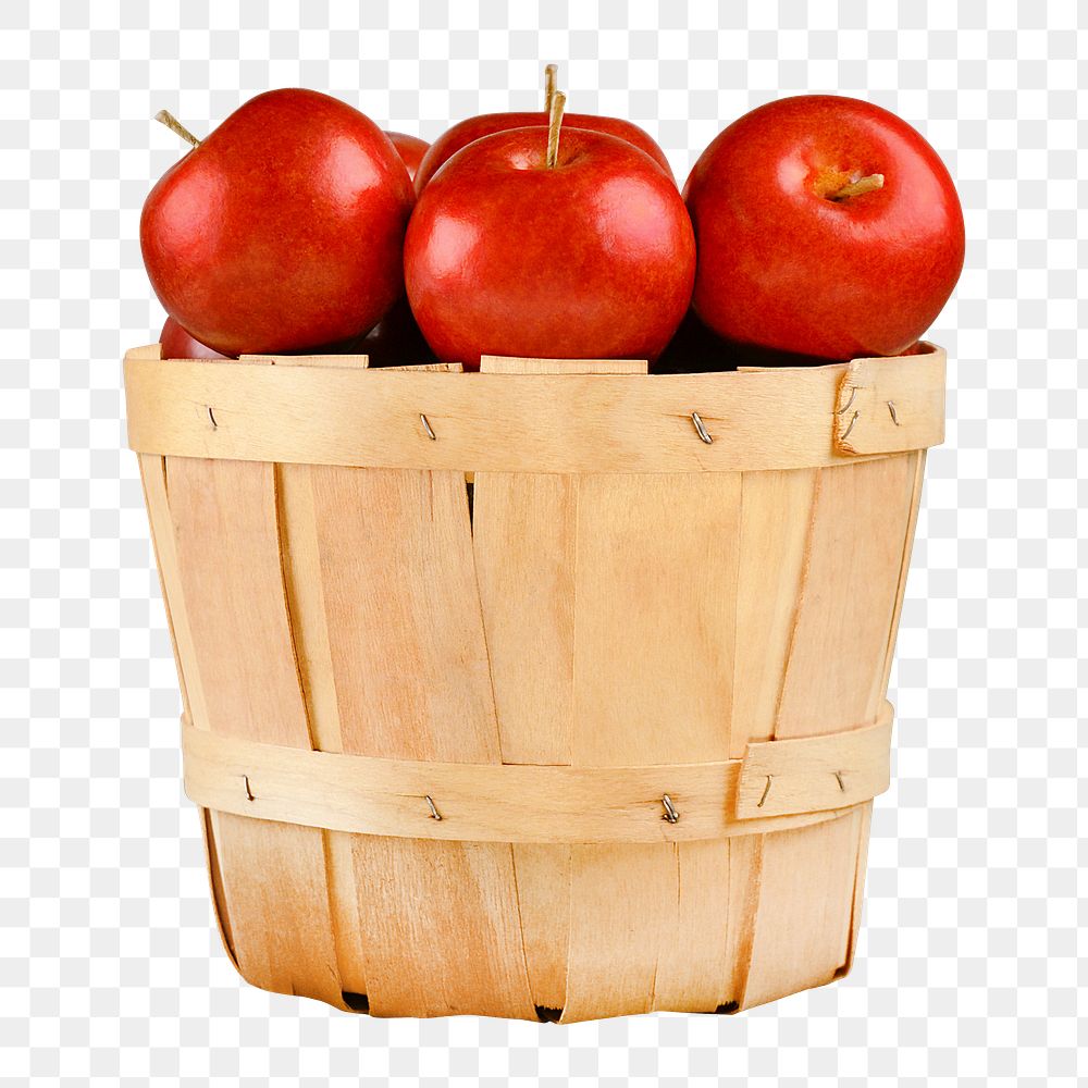 Red apples png collage element, transparent background