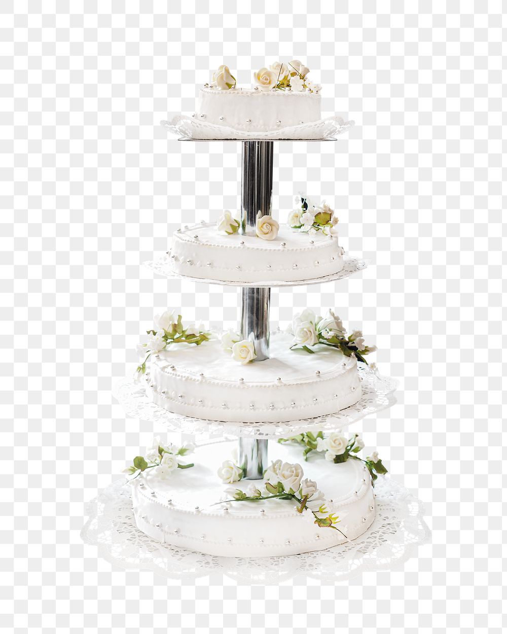 White wedding cake tower png, transparent background