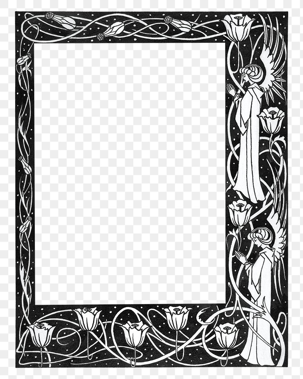 Flourish frame png transparent background. Remixed by rawpixel.