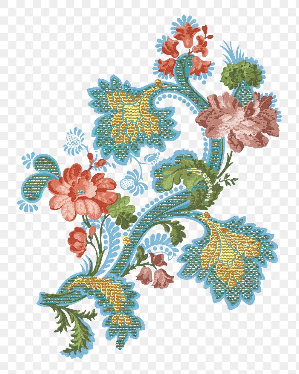 PNG Vintage flower transparent background. Remixed by rawpixel.