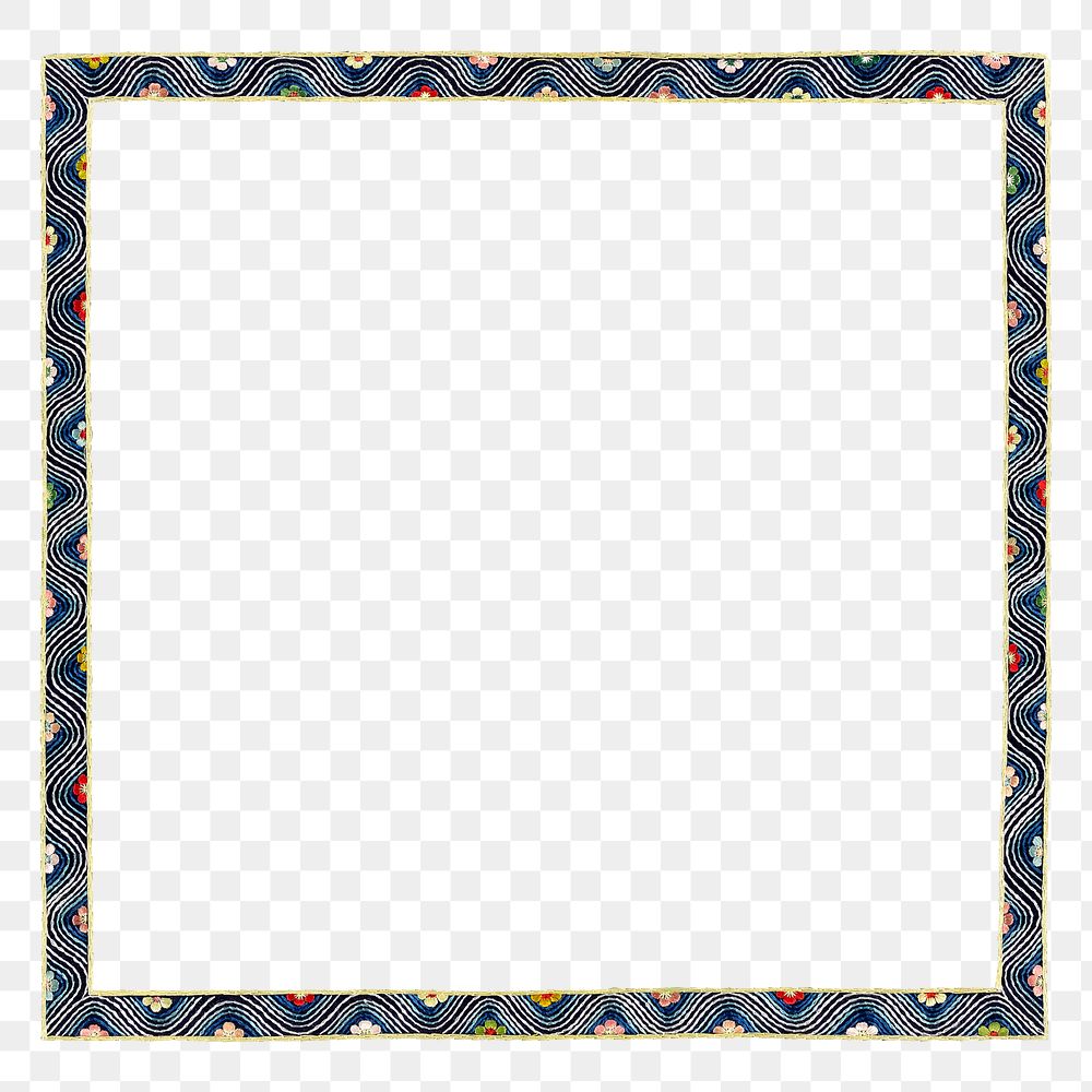 PNG Chinese patterned frame, transparent background.  Remixed by rawpixel. 