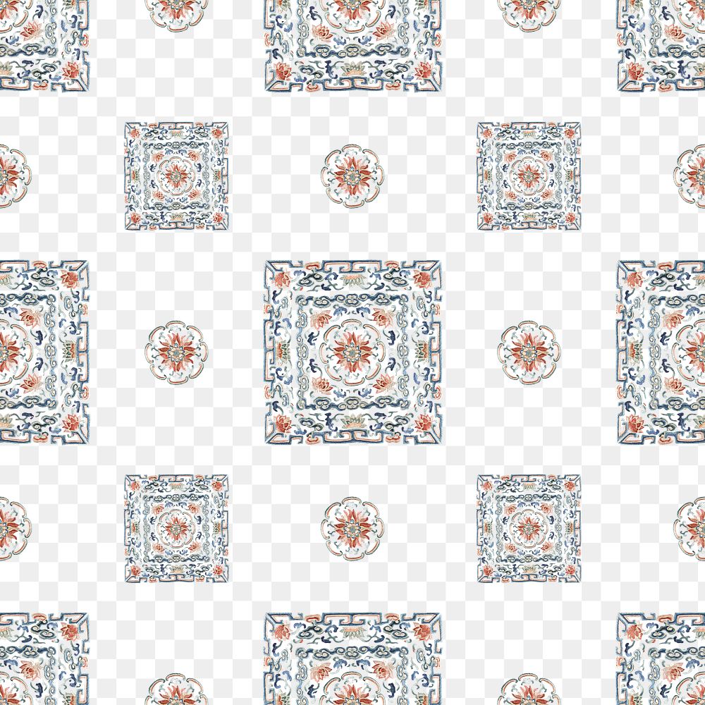 Flower panel png pattern, vintage Chinese design, transparent background.  Remixed by rawpixel. 