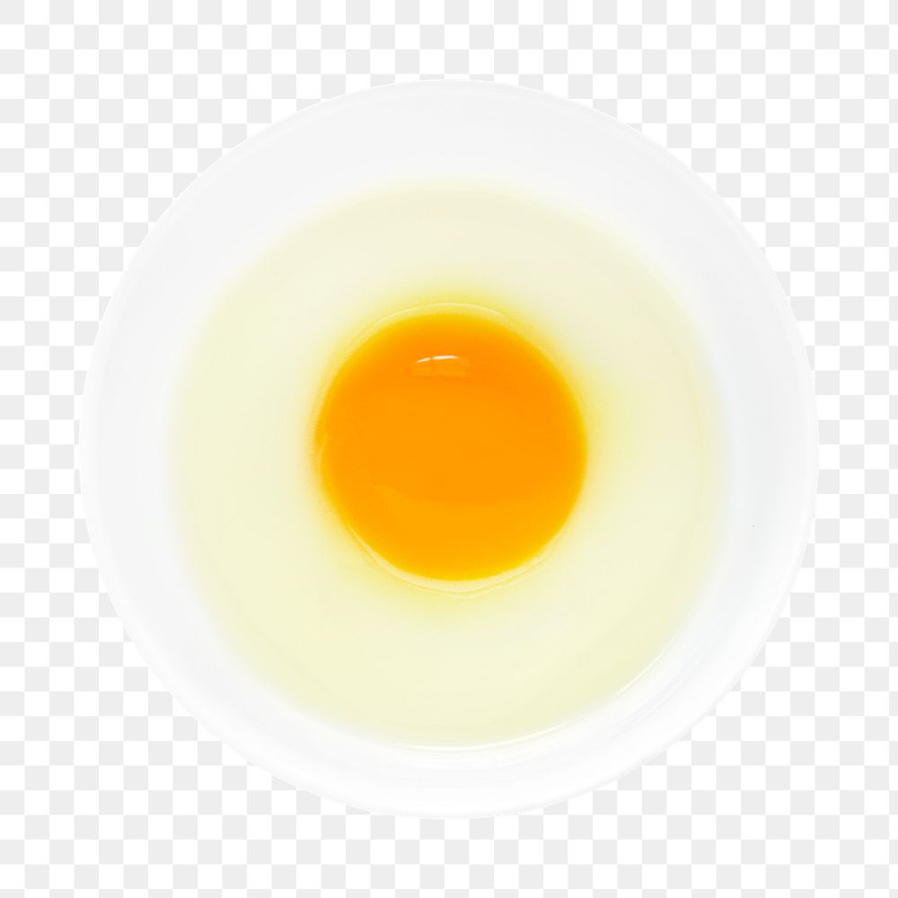 Raw egg bowl png collage element, transparent background