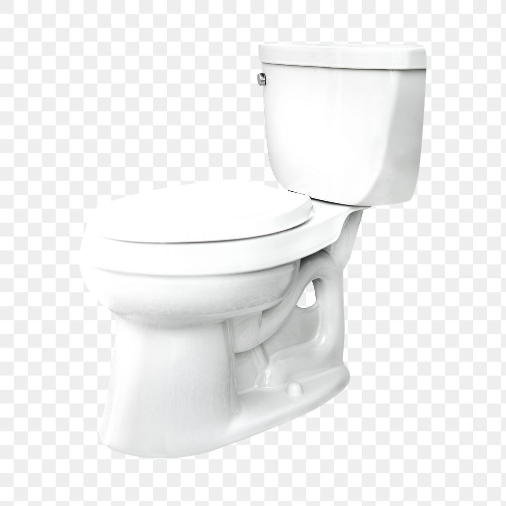 Png white toilet bowl, isolated collage element, transparent background