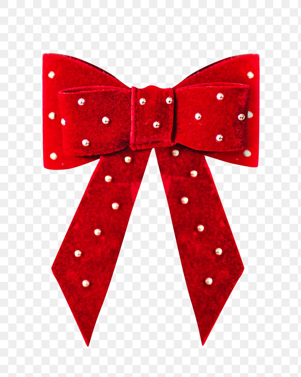 Png red ribbon bow, isolated image, transparent background