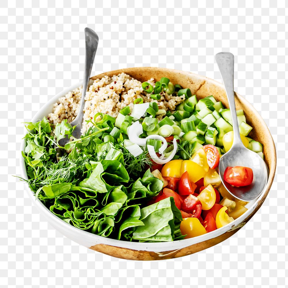 Quinoa bowl png, collage element, transparent background