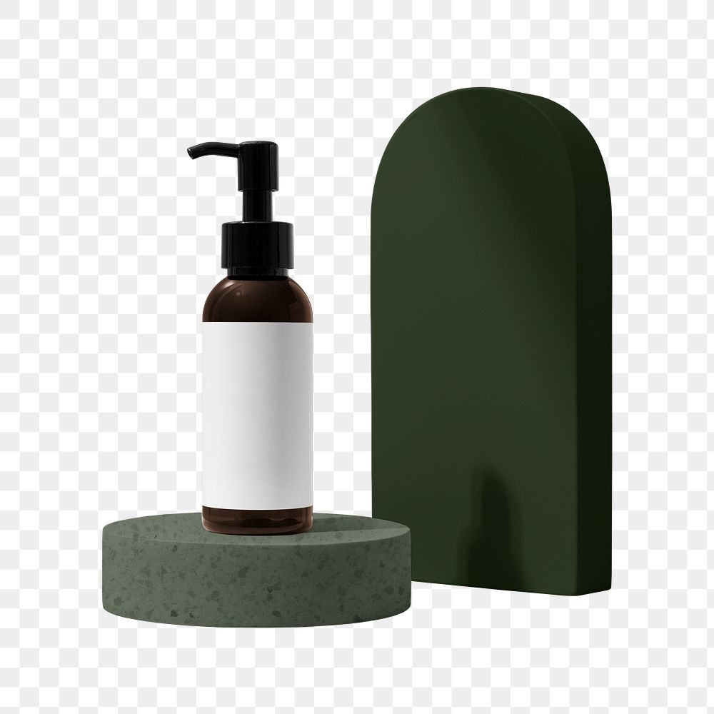 Pump bottle png beauty product dispenser, transparent background