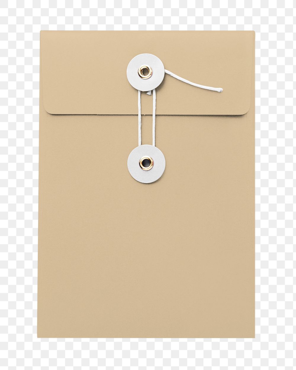 String tie envelope png element, green design, transparent background
