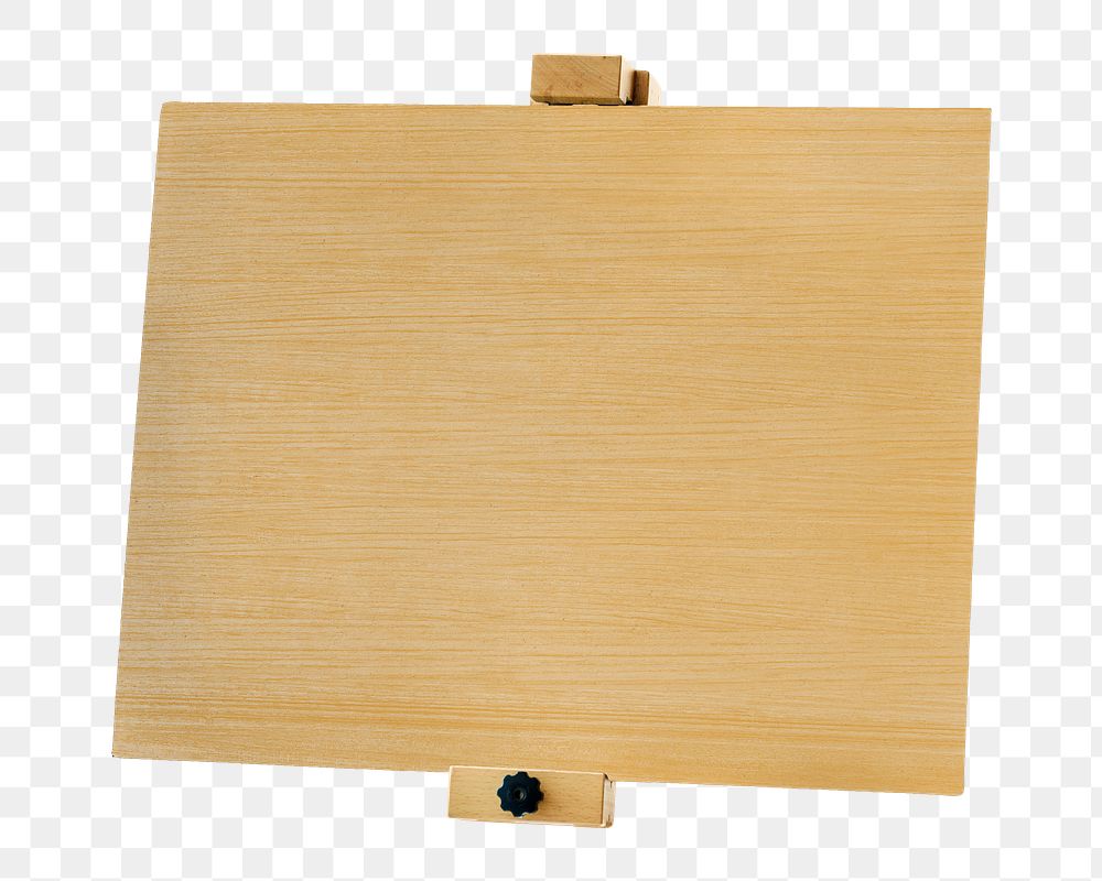 Wooden easel sign png element, blank design, transparent background