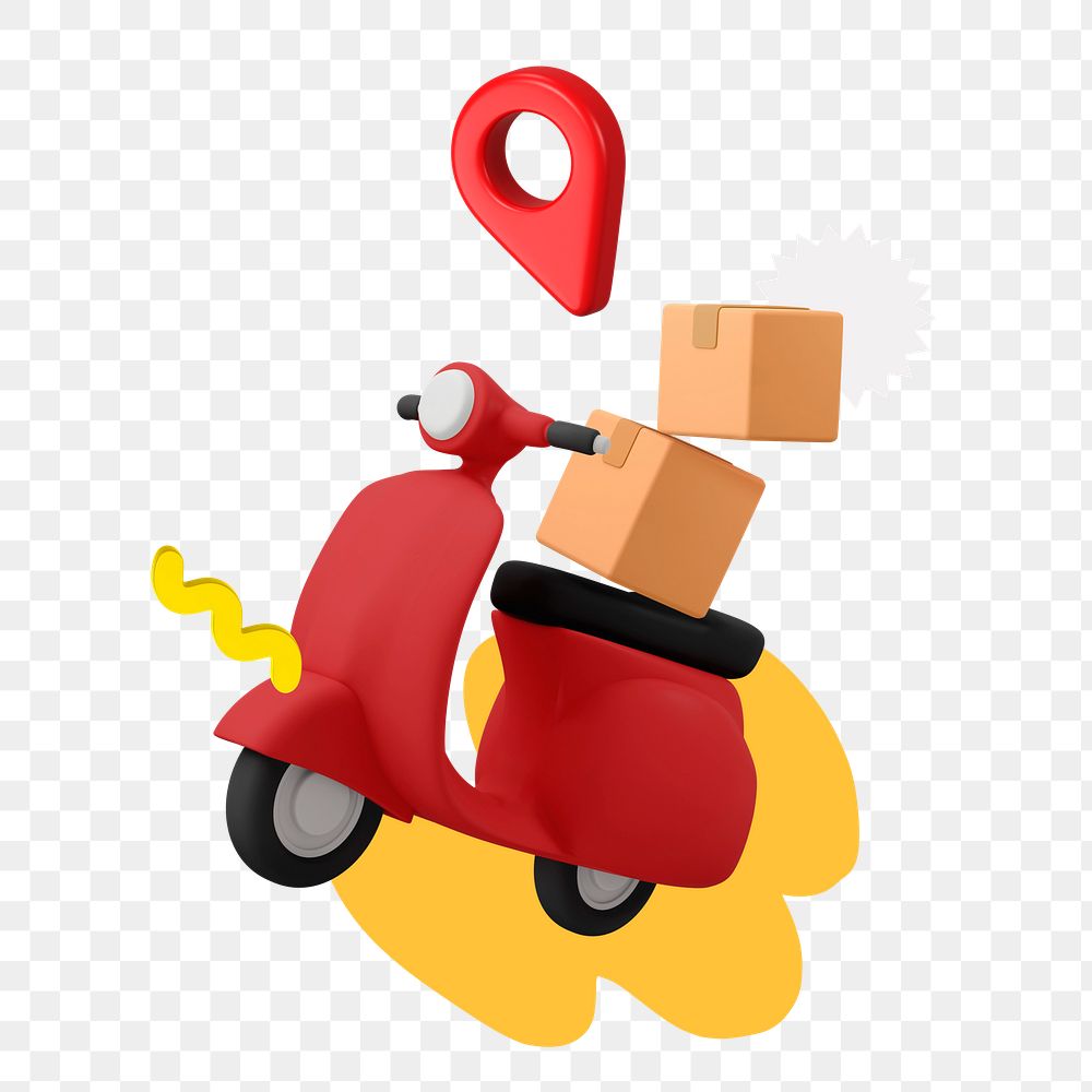 Delivery service png sticker, colorful remix, transparent background 