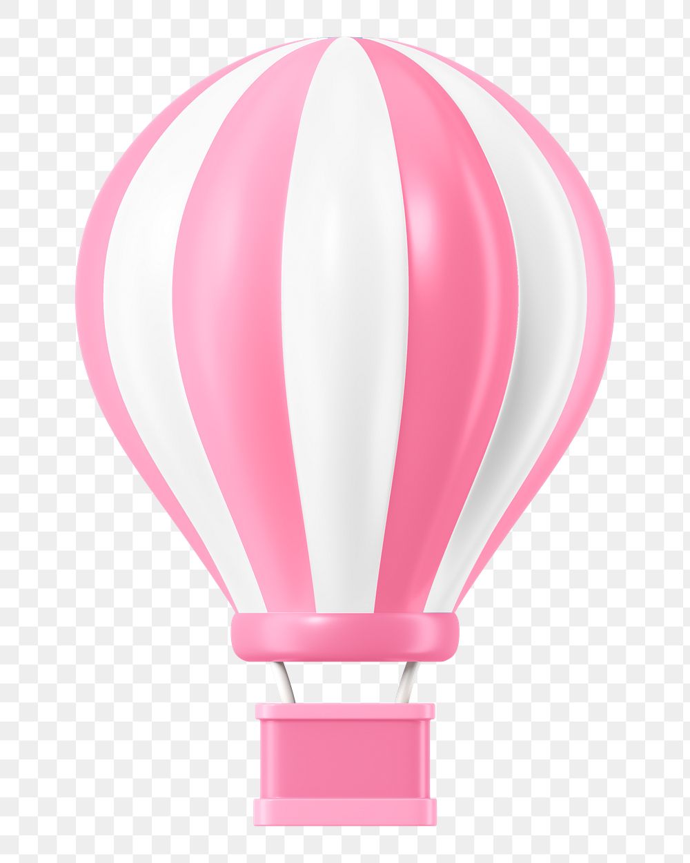 Pink hot air balloon png 3D element, transparent background