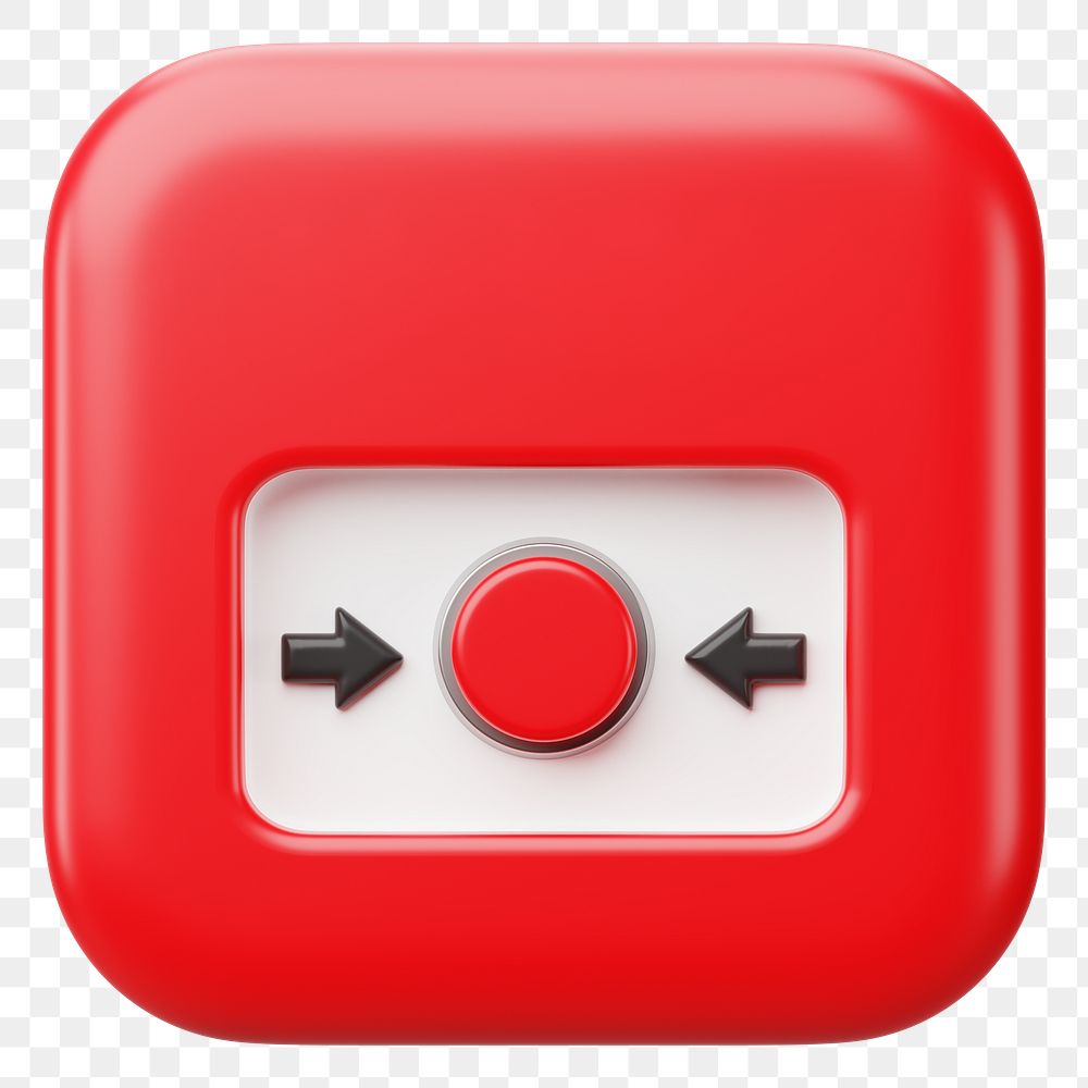 PNG 3D emergency alarm button, element illustration, transparent background