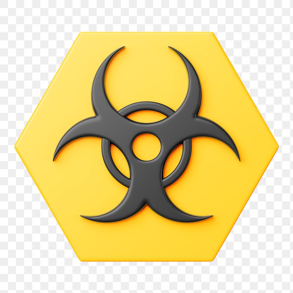 PNG 3D biohazard sign, element illustration, transparent background
