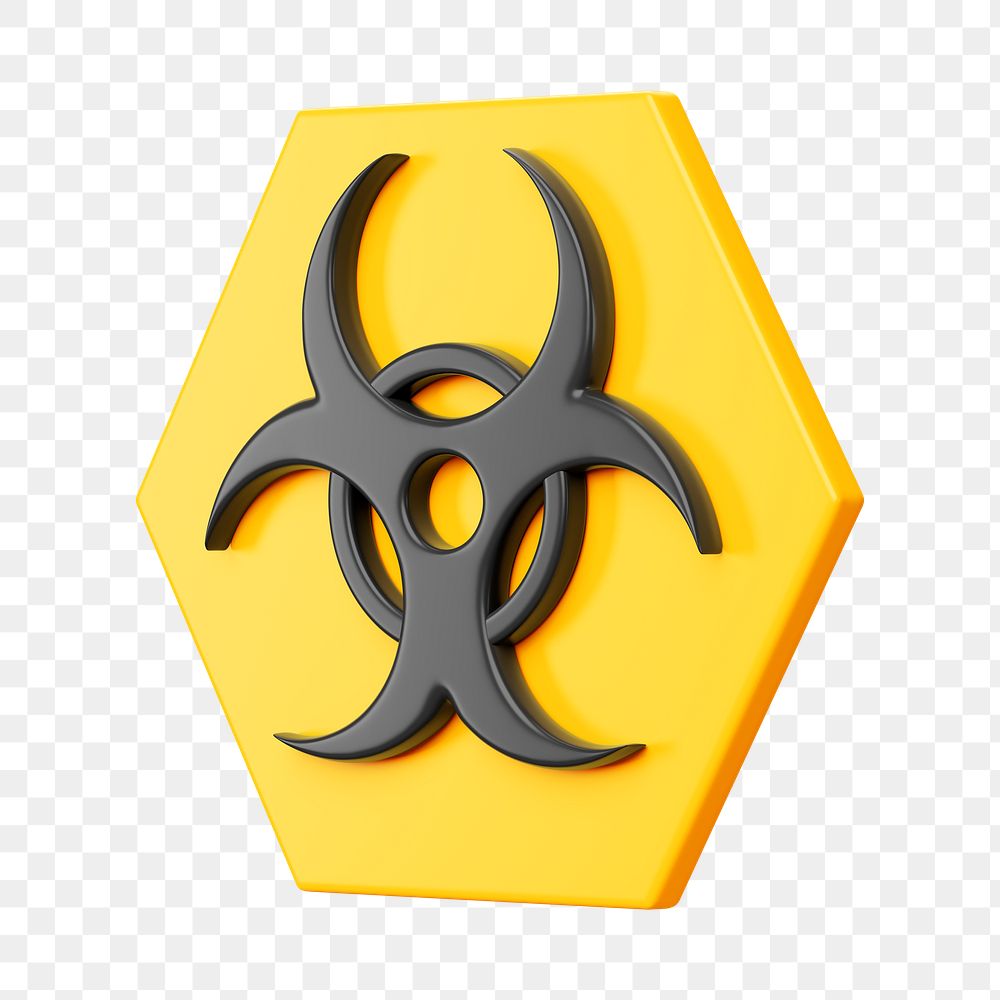 PNG 3D biohazard sign, element illustration, transparent background