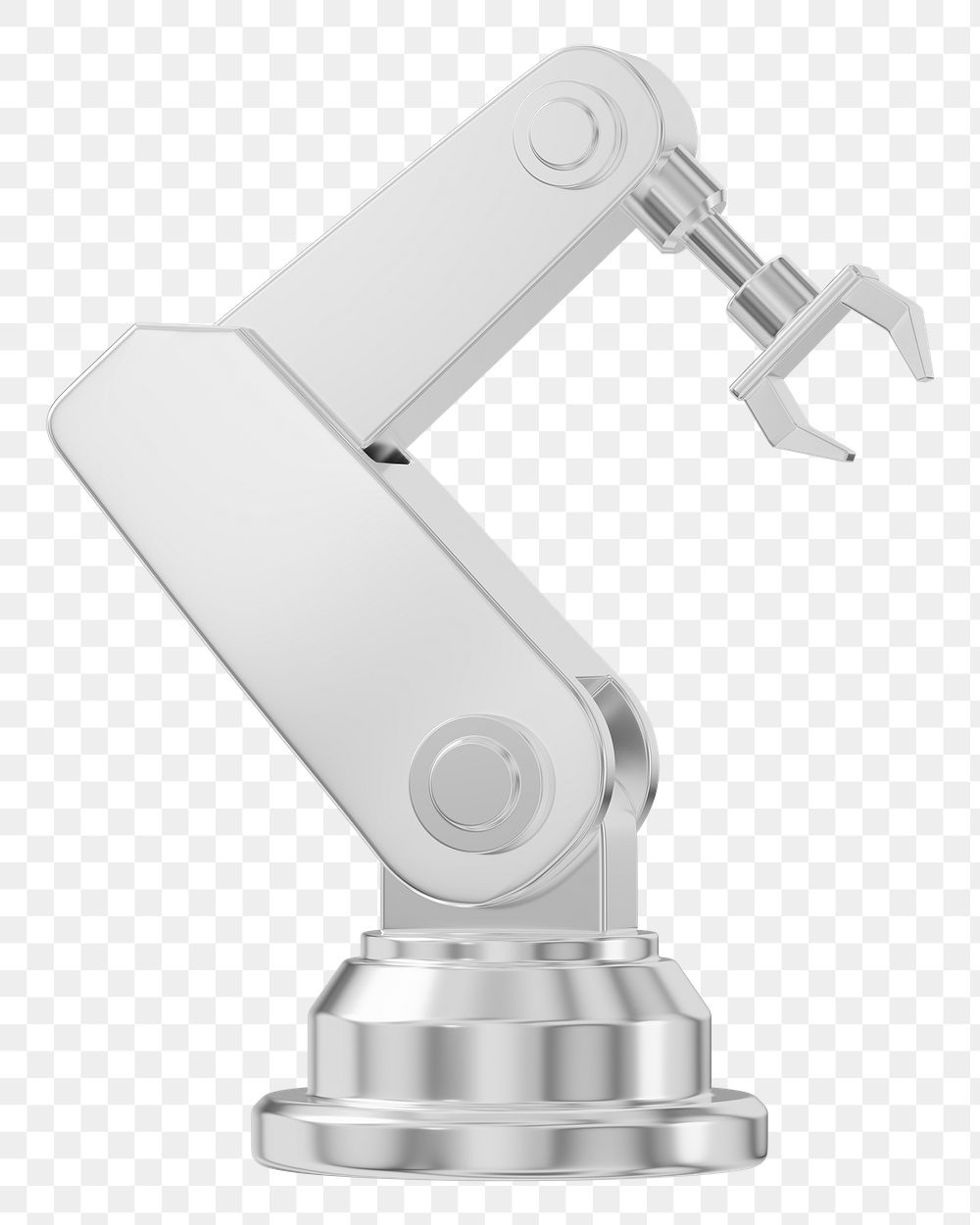 PNG 3D silver  factory robot, element illustration, transparent background