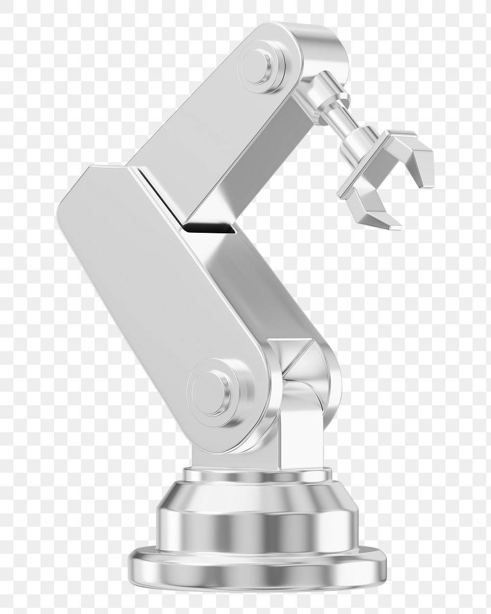 PNG 3D silver factory robot, element illustration, transparent background