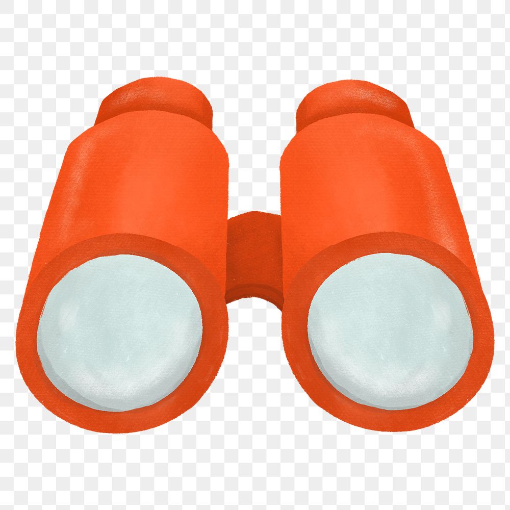 Orange binoculars png, transparent background