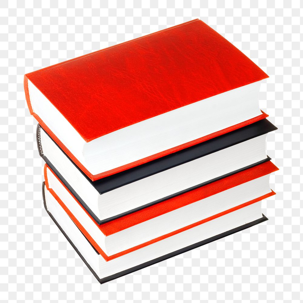 Png pile of books, isolated object, transparent background