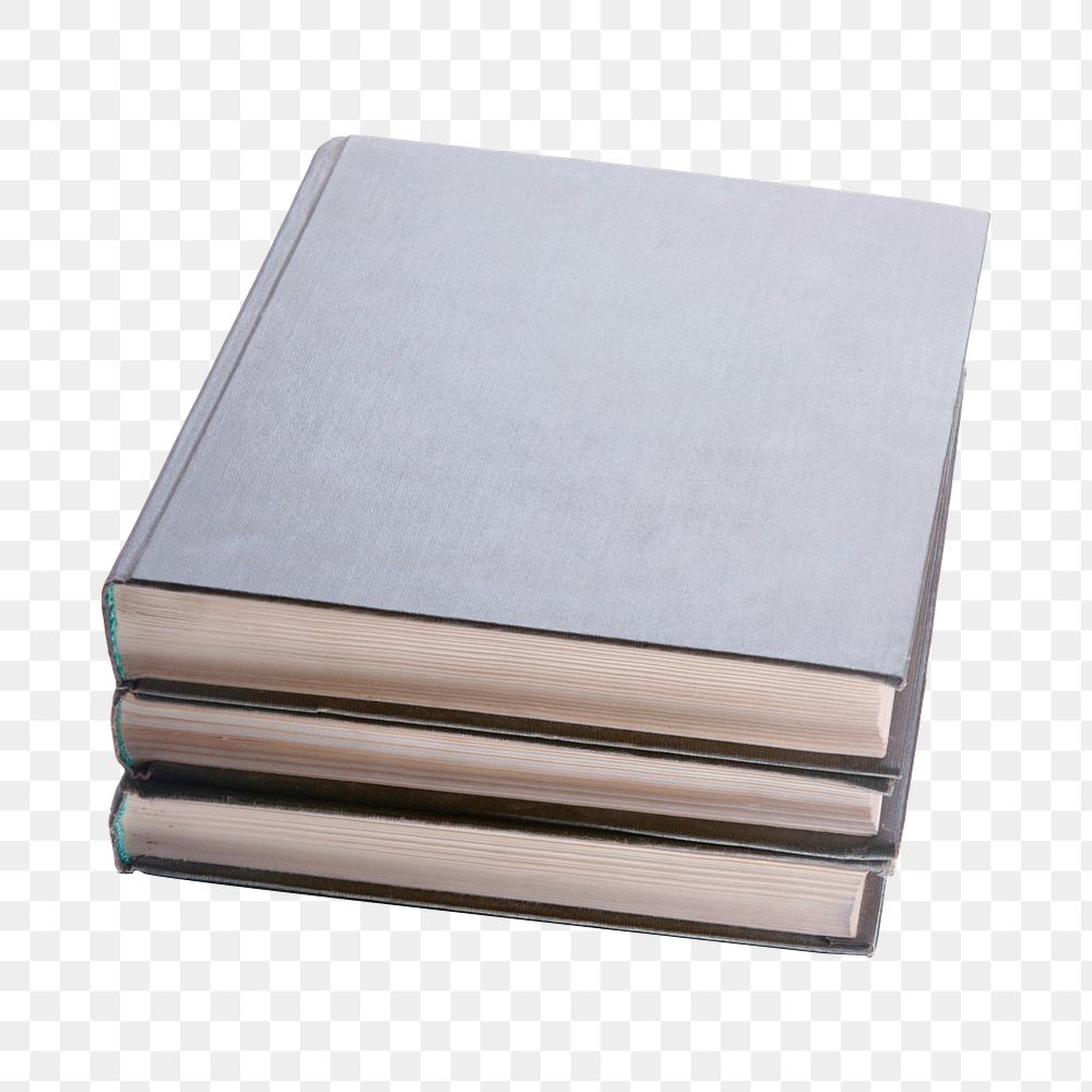 Png black book pile, isolated object, transparent background