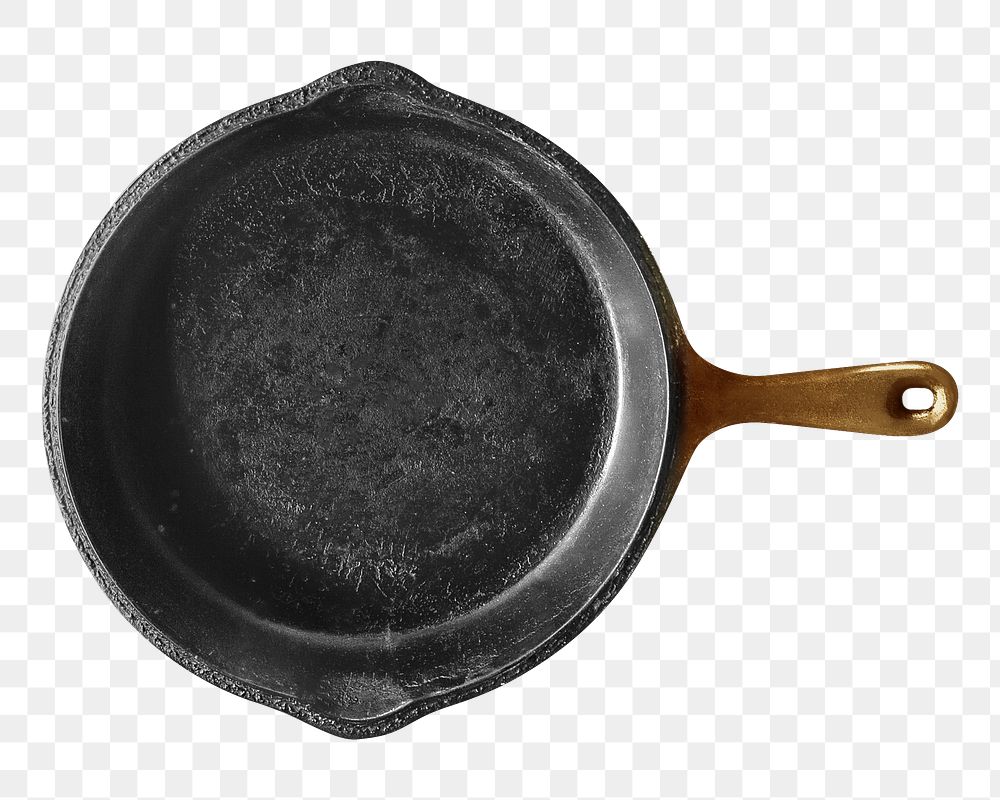 Png metal skillet, isolated object, transparent background