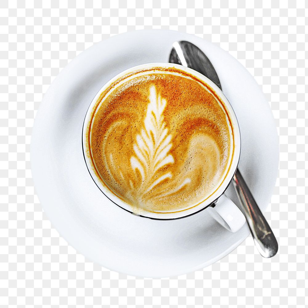 PNG Coffee latte, collage element, transparent background